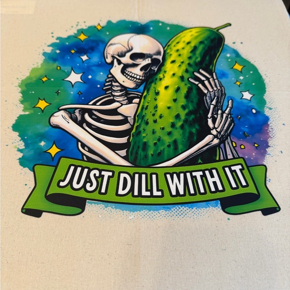 Handbags - Skeleton Hugging Pickle Graphic tote bag